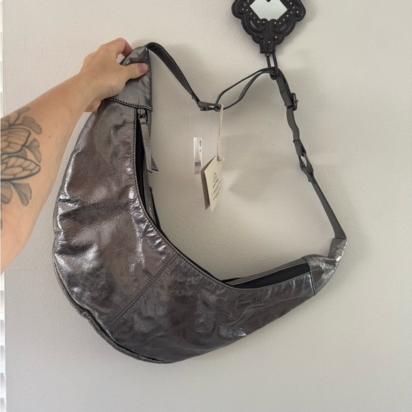 NWT Free People Idle Hands Sling Bag Pewter - Picture 7 of 16